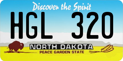 ND license plate HGL320