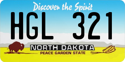 ND license plate HGL321