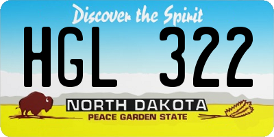 ND license plate HGL322