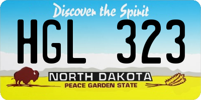 ND license plate HGL323