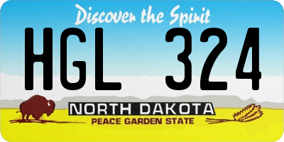 ND license plate HGL324