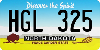 ND license plate HGL325
