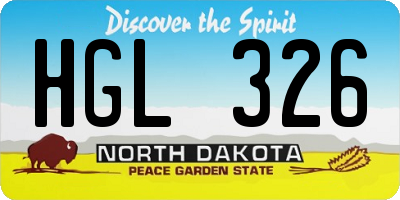 ND license plate HGL326