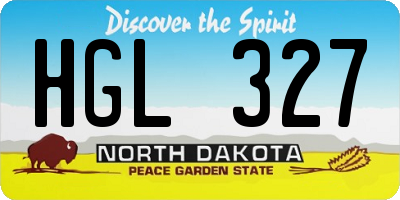 ND license plate HGL327