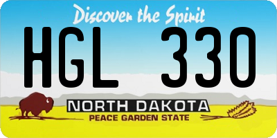 ND license plate HGL330
