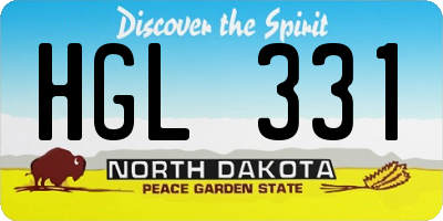 ND license plate HGL331