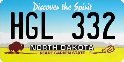 ND license plate HGL332