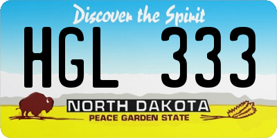 ND license plate HGL333