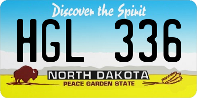 ND license plate HGL336