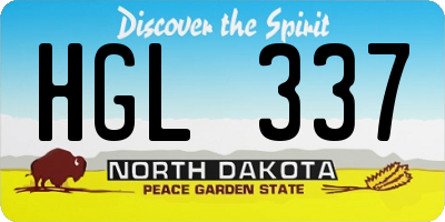 ND license plate HGL337