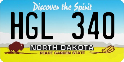 ND license plate HGL340