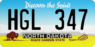 ND license plate HGL347