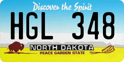 ND license plate HGL348