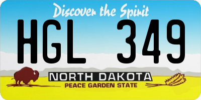 ND license plate HGL349