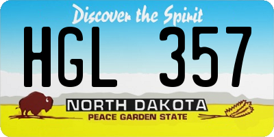 ND license plate HGL357