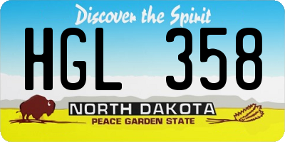 ND license plate HGL358