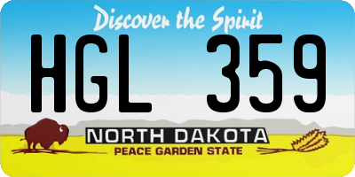 ND license plate HGL359