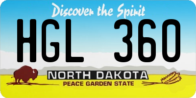 ND license plate HGL360
