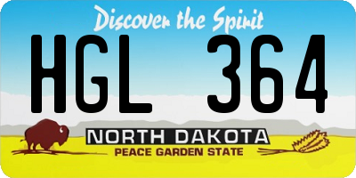 ND license plate HGL364