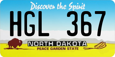 ND license plate HGL367