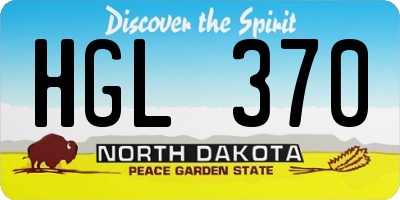 ND license plate HGL370
