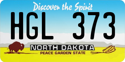 ND license plate HGL373
