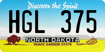ND license plate HGL375