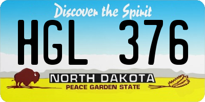 ND license plate HGL376