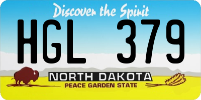 ND license plate HGL379