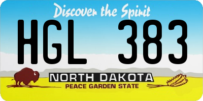 ND license plate HGL383