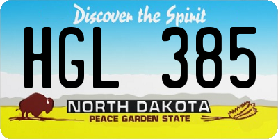 ND license plate HGL385