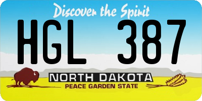 ND license plate HGL387