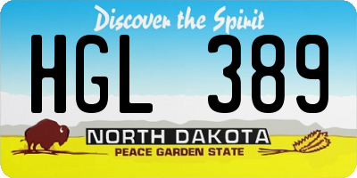 ND license plate HGL389