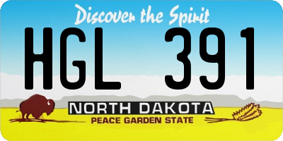 ND license plate HGL391