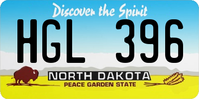 ND license plate HGL396