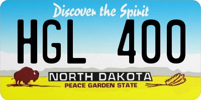 ND license plate HGL400