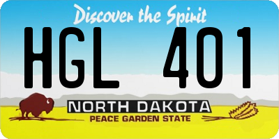 ND license plate HGL401