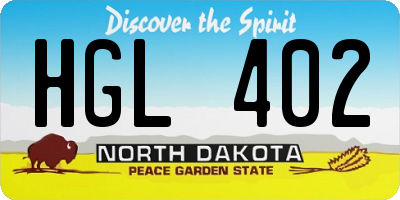 ND license plate HGL402