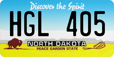 ND license plate HGL405