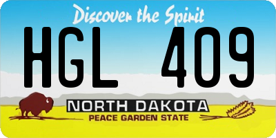 ND license plate HGL409