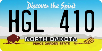 ND license plate HGL410