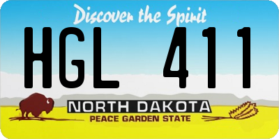 ND license plate HGL411