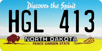 ND license plate HGL413