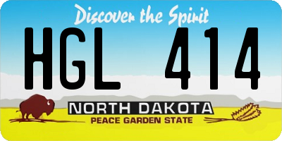 ND license plate HGL414
