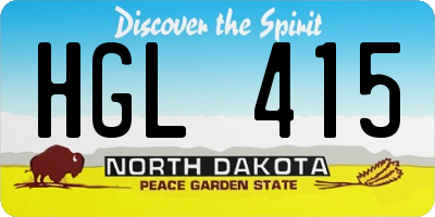 ND license plate HGL415