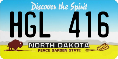 ND license plate HGL416