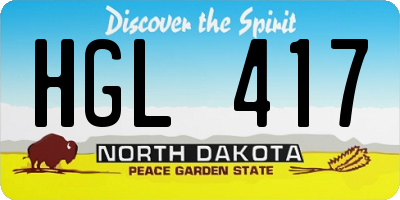 ND license plate HGL417