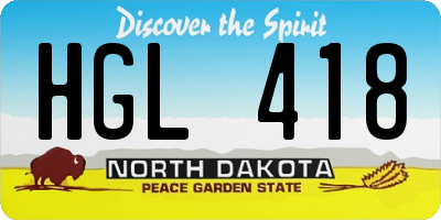 ND license plate HGL418