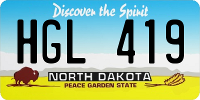 ND license plate HGL419