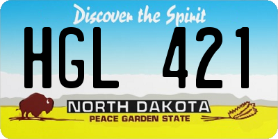 ND license plate HGL421